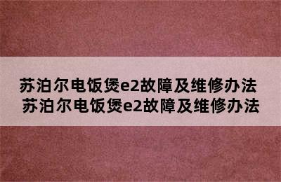 苏泊尔电饭煲e2故障及维修办法 苏泊尔电饭煲e2故障及维修办法